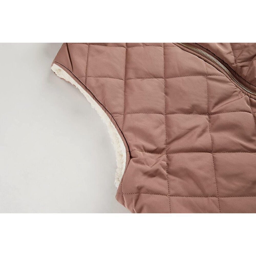 Womens Reversible Quilted Sherpa Fleece Sports Vest Large Lightweight - Picture 4 of 5